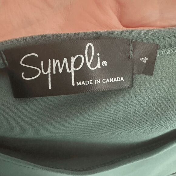 Sympli Canada Tunic Dress Size 4 Sage Lagenlook Flowy Career Travel Comfy Pocket - Picture 6 of 7